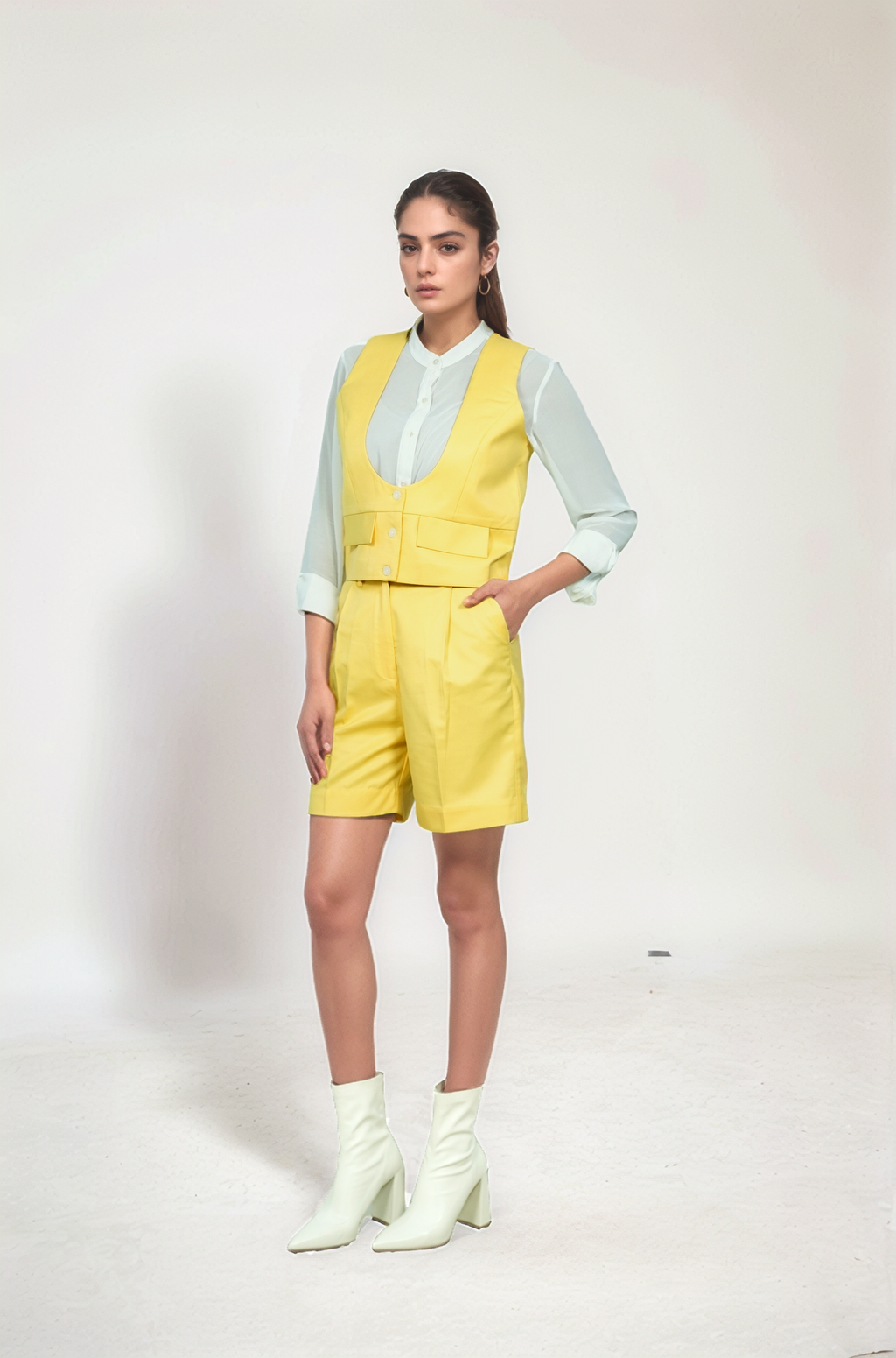Yellow U-Neck Jacket