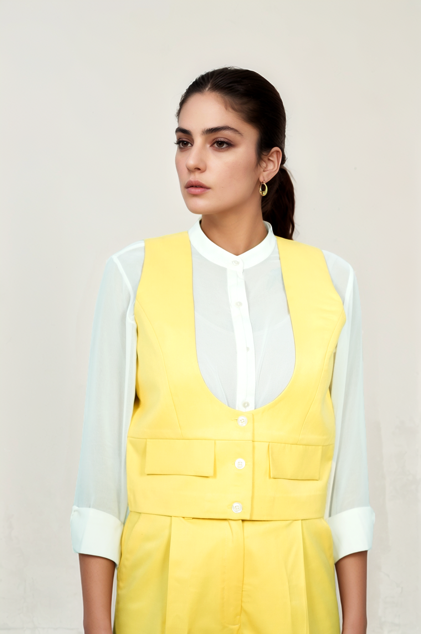 Yellow U-Neck Jacket