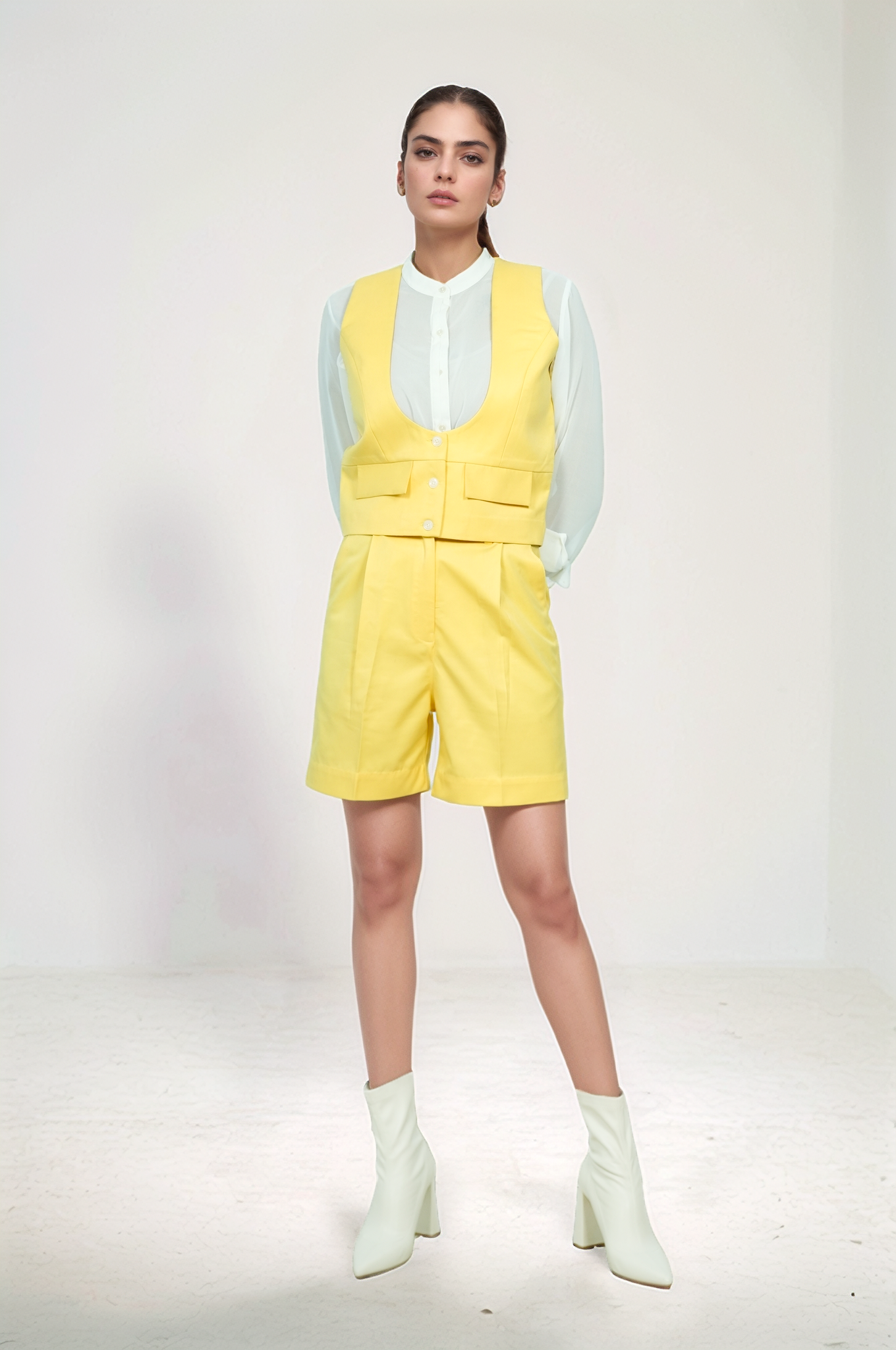 Yellow U-Neck Jacket