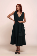 Black Loose V-Neck Jacket Co-ord Suit