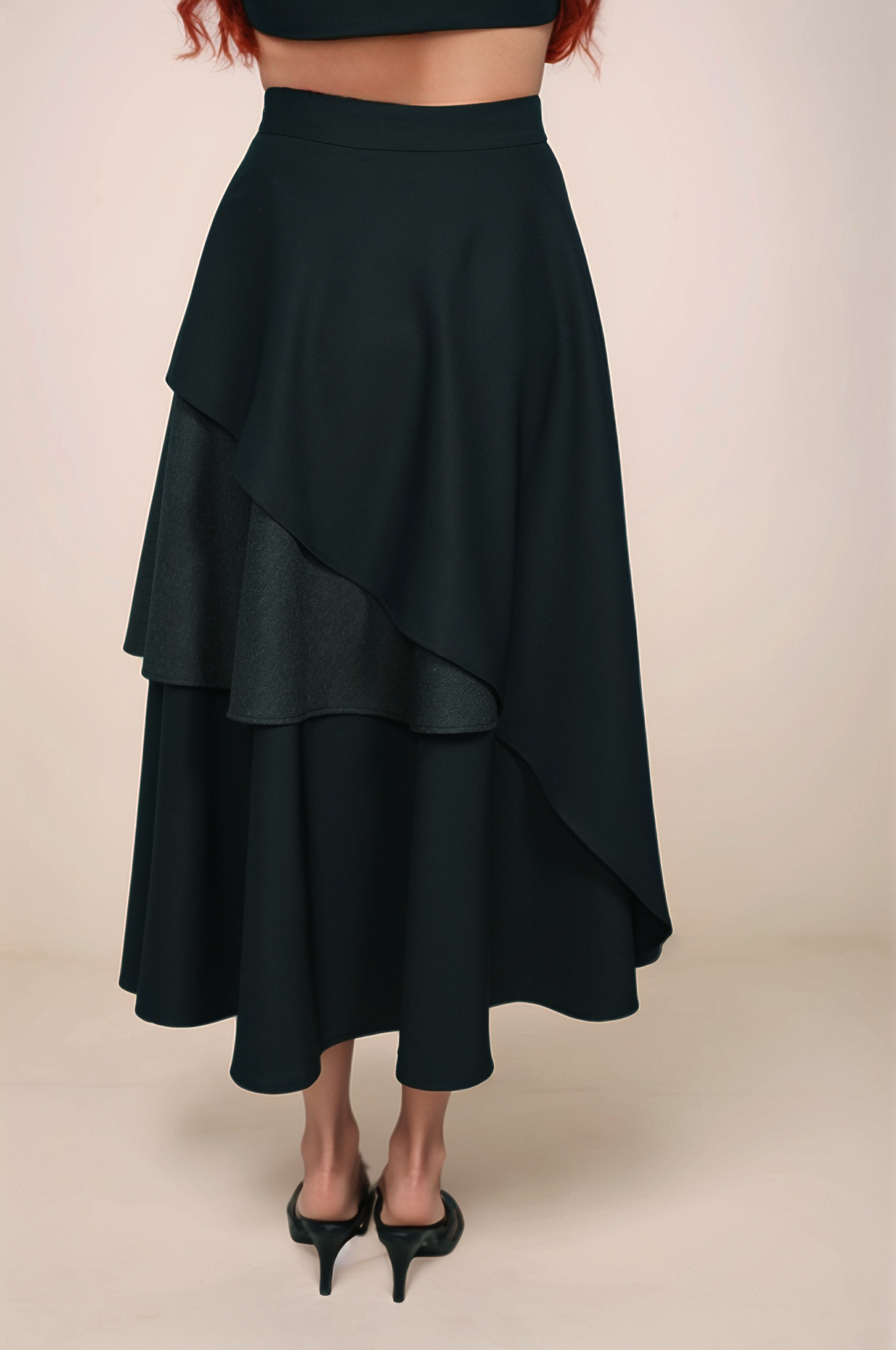 Black Loose V-Neck Jacket Co-ord Suit