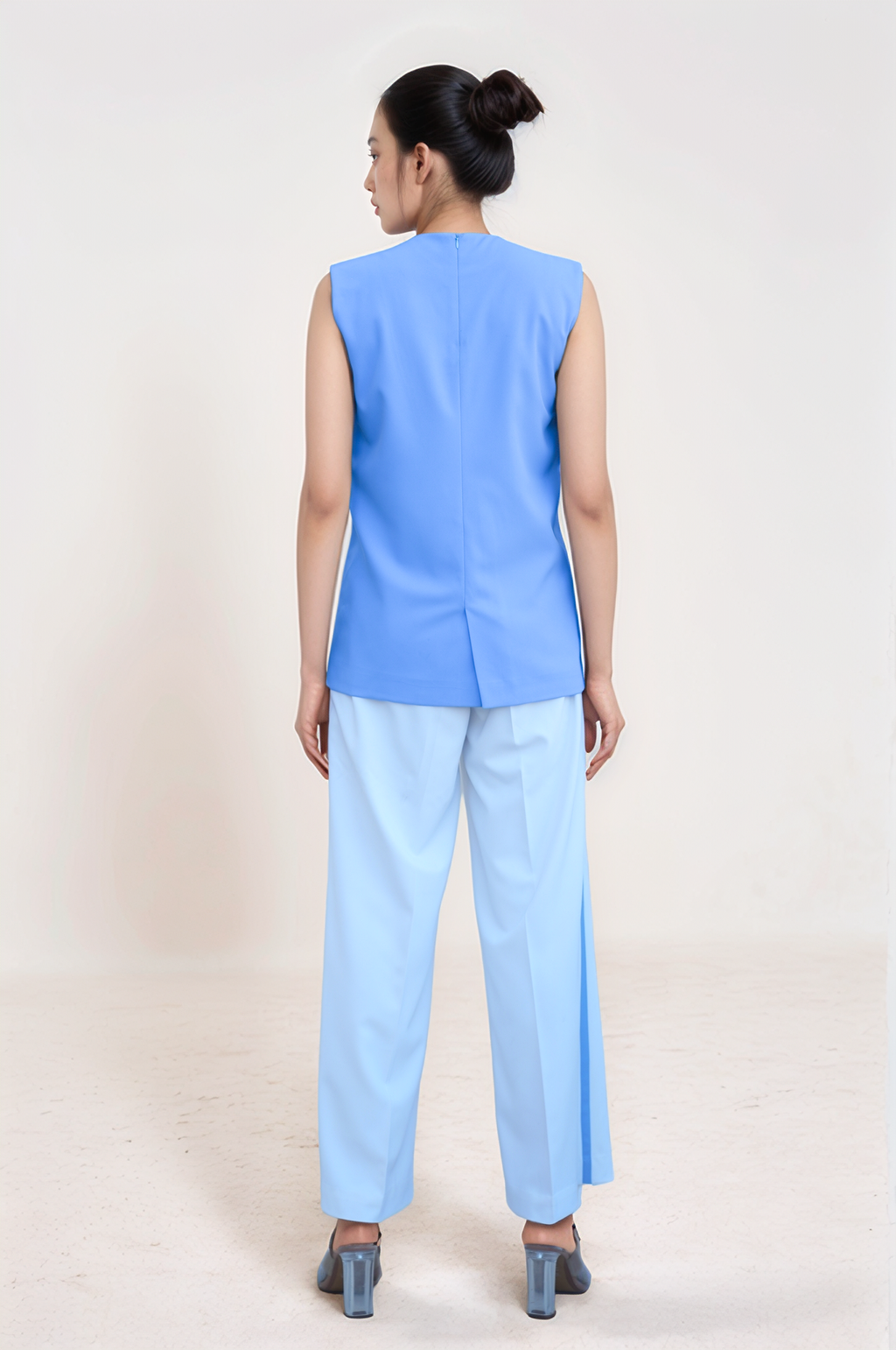 Lilac Blue Overlapped Waistcoat