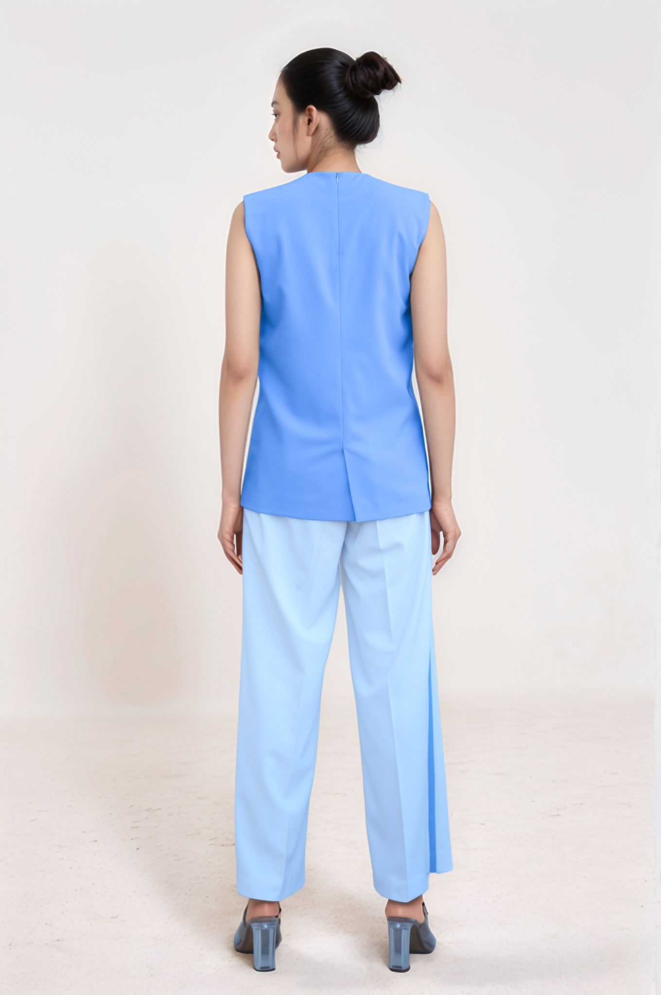 Lilac Blue Overlapped Waistcoat
