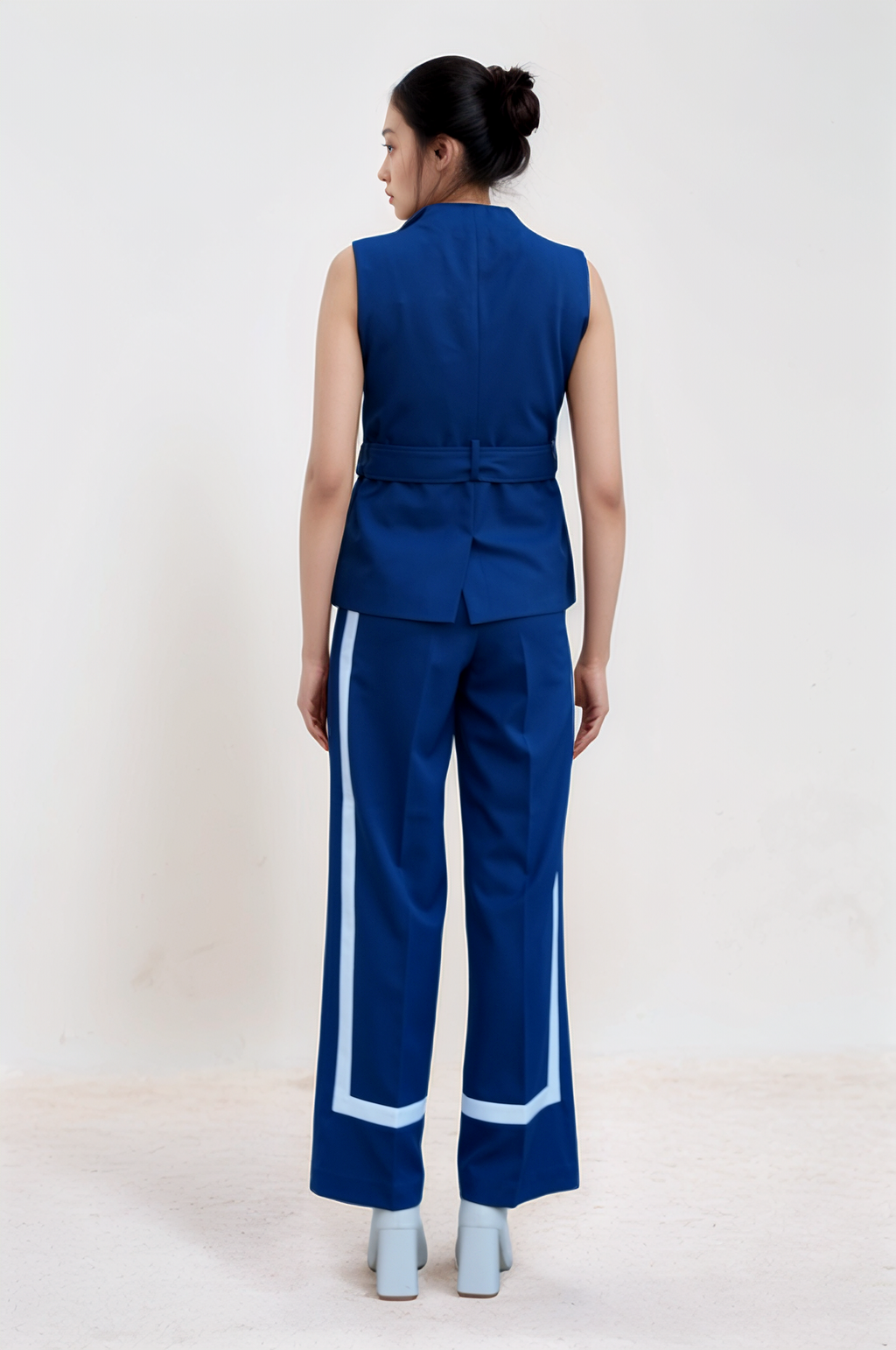 Cobalt Blue Long Collared Waistcoat  Co-ord Suit