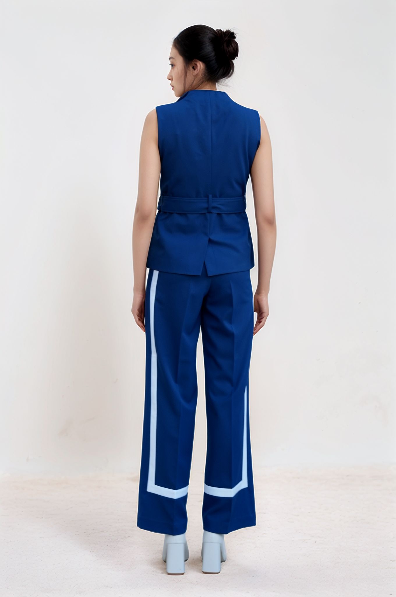 Cobalt Blue Long Collared Waistcoat  Co-ord Suit