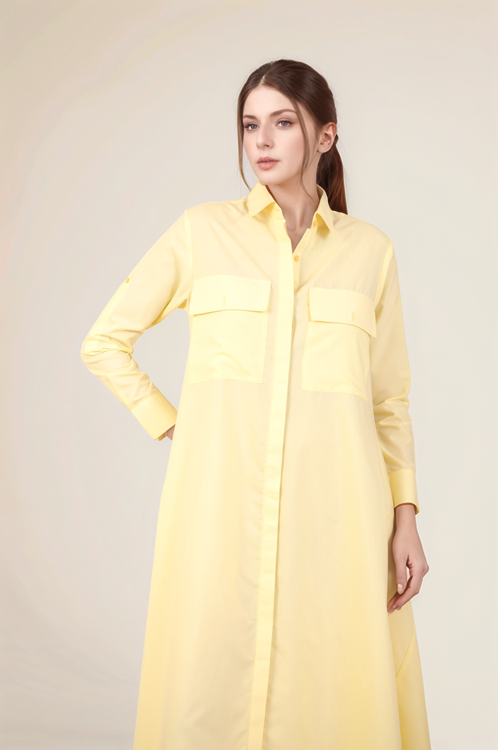 Pale Yellow Cotton Dress