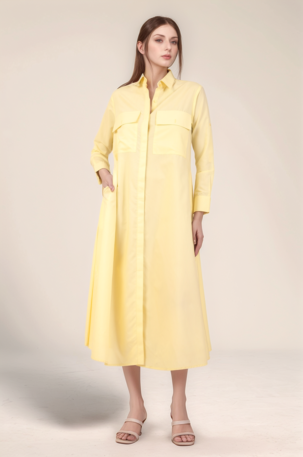 Pale Yellow Cotton Dress