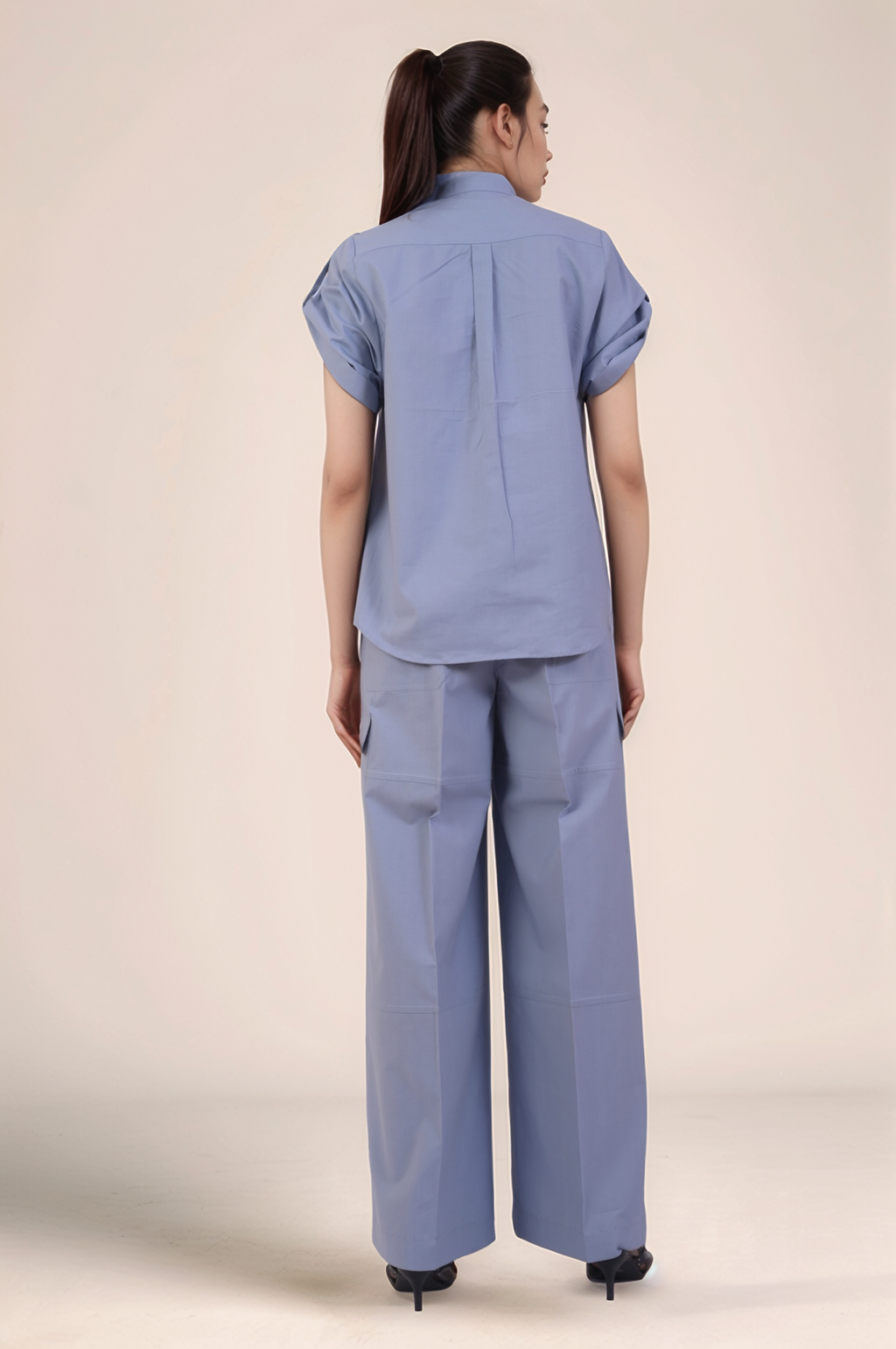 Cadet Grey Mandarin Collar Shirt Co-ord suit
