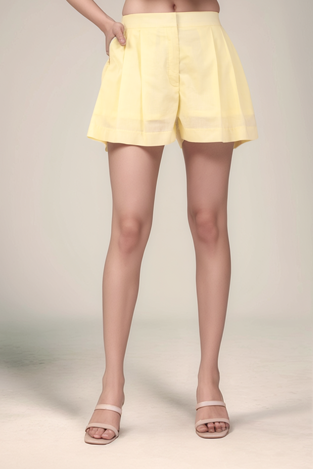 Pale Yellow Cotton Back Knot Co-ord suit