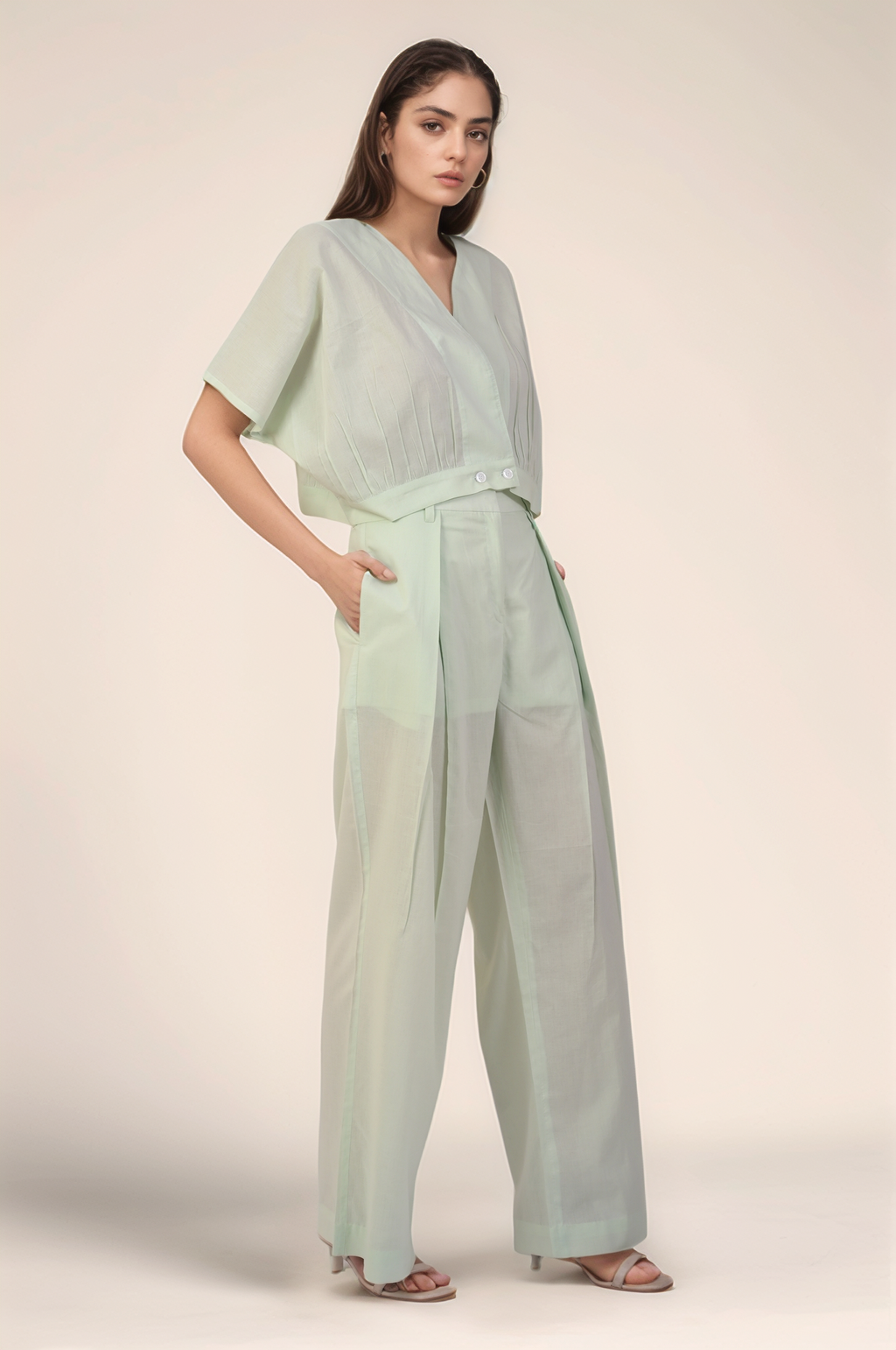 Mint Green Pleated Trouser