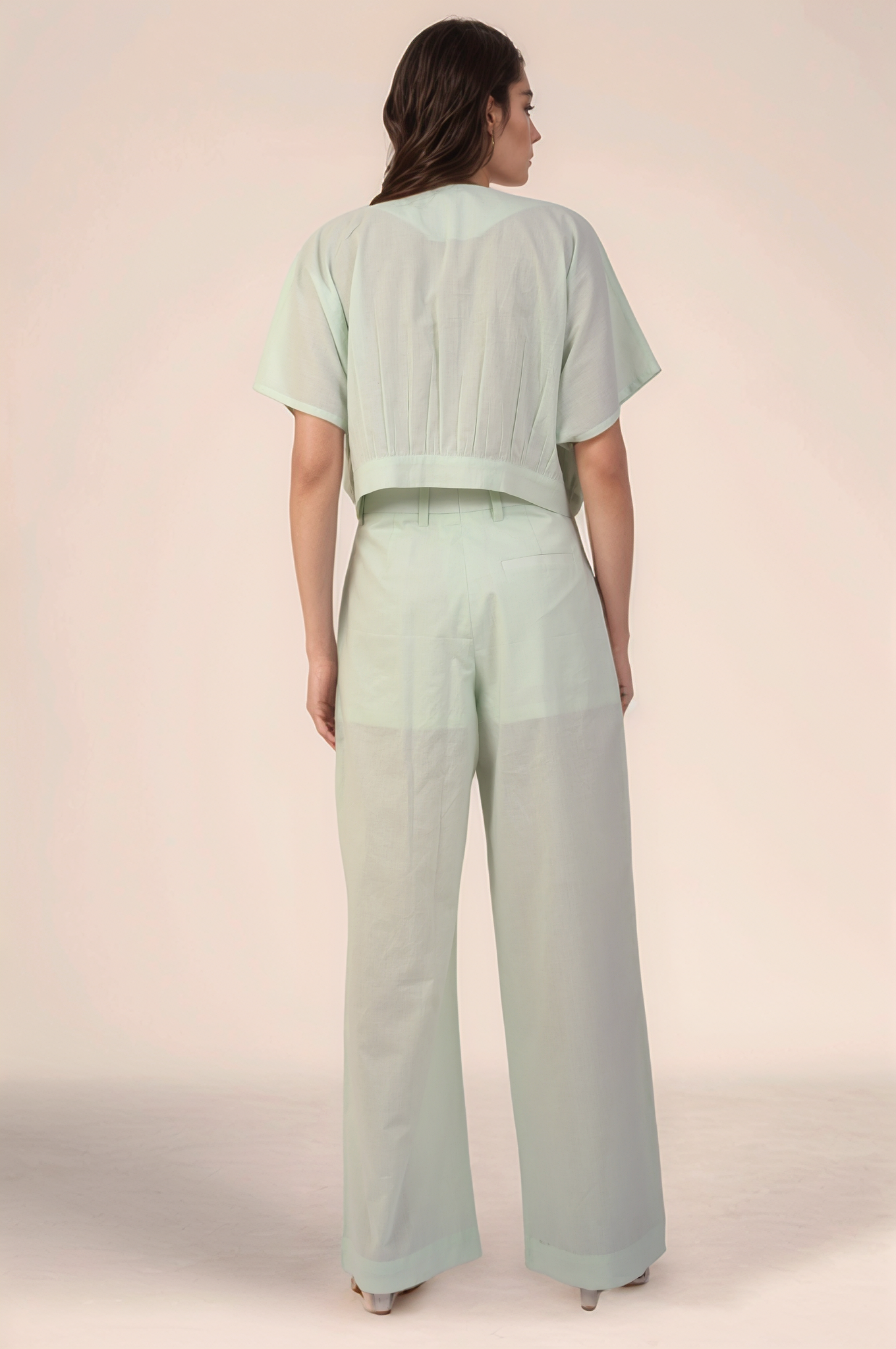 Mint Green Cotton Top Co-ord suit
