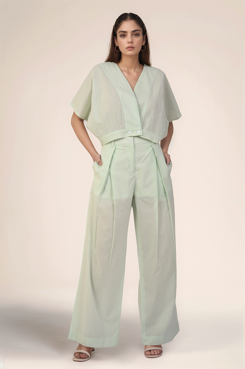 Mint Green Pleated Trouser