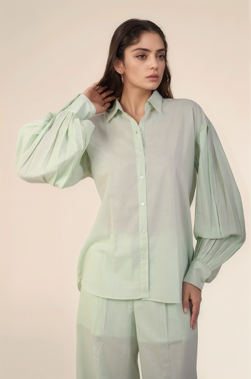 Mint Green Classy Cotton Co-ord suit
