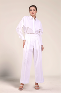 White Cotton Layered Co-ord Suit