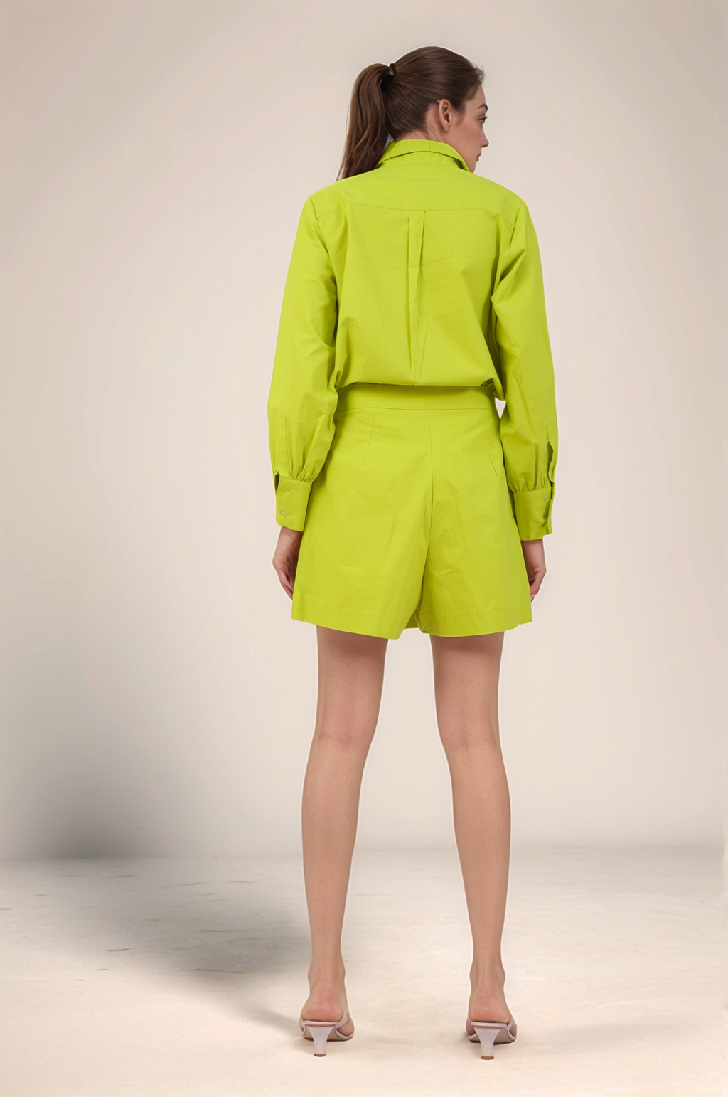 Lime Green Patch Pocket Cotton Shirt