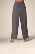 Grey Cotton Loose Trouser