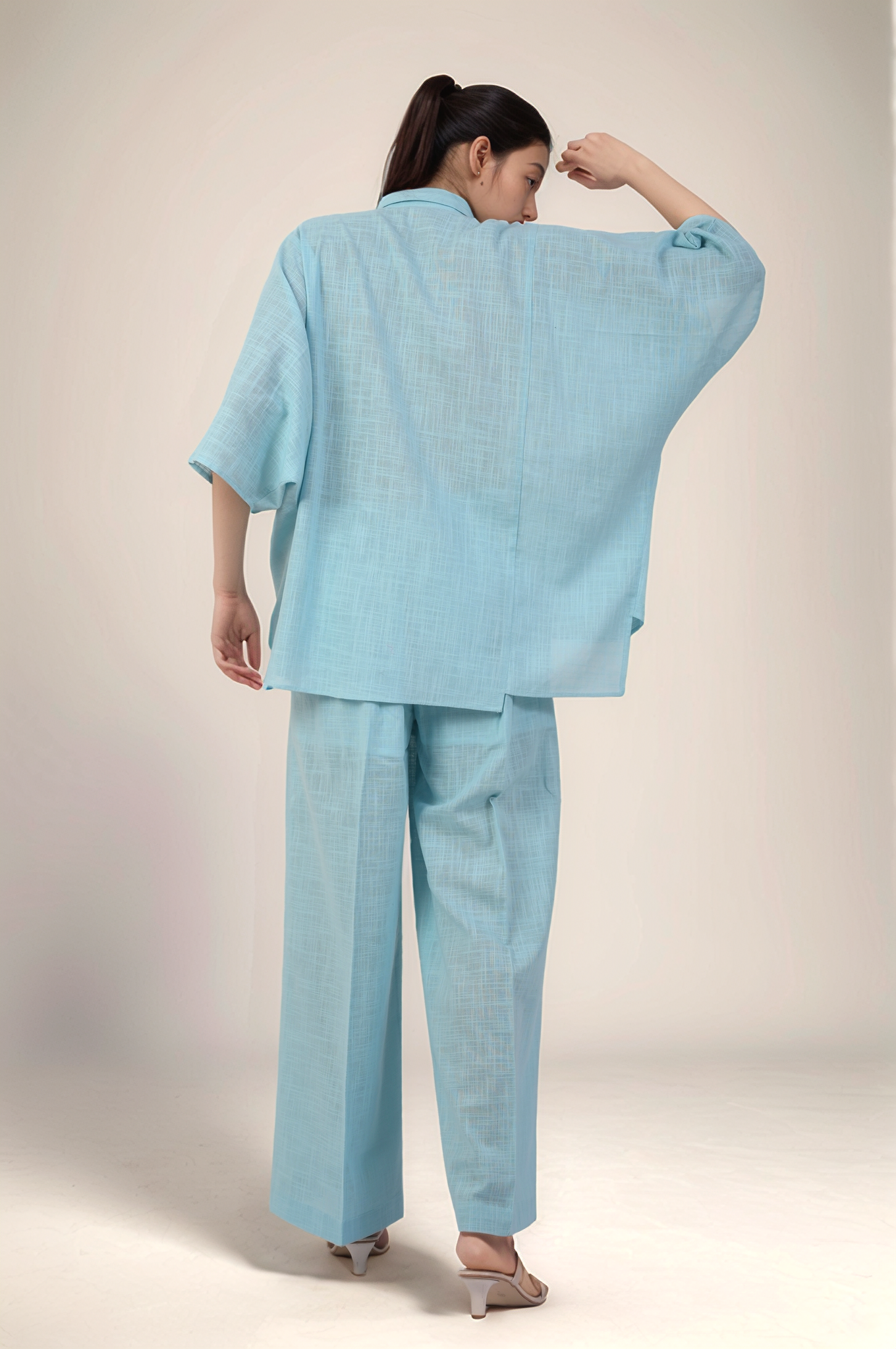 Powder Blue Batwing Sleeve Shirt