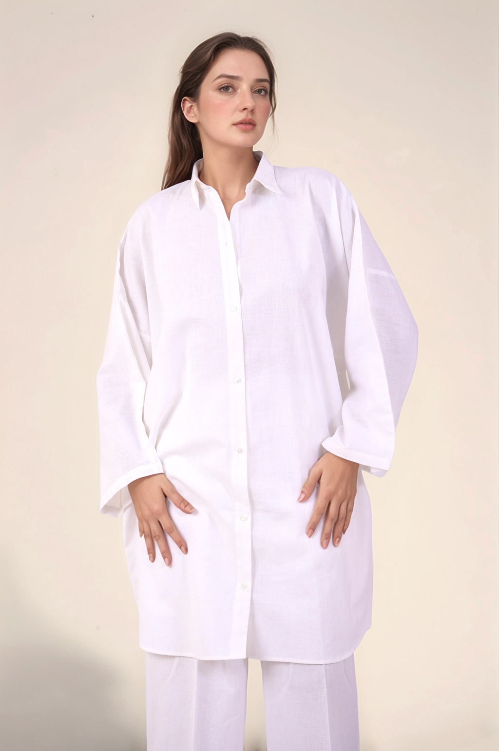 Oversized tunic Cotton Co-ord Suit