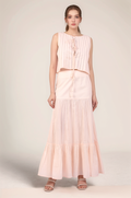 Powder Pink Pleated Cotton Co-ord suit shirt