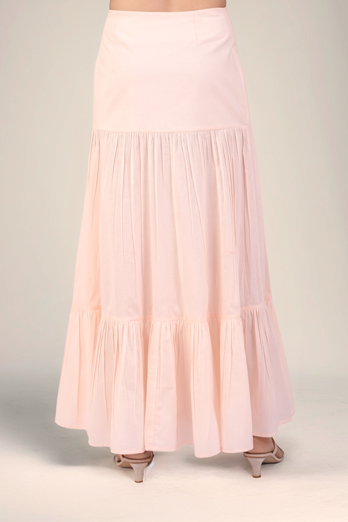 Powder Pink Pleated Cotton Co-ord suit shirt