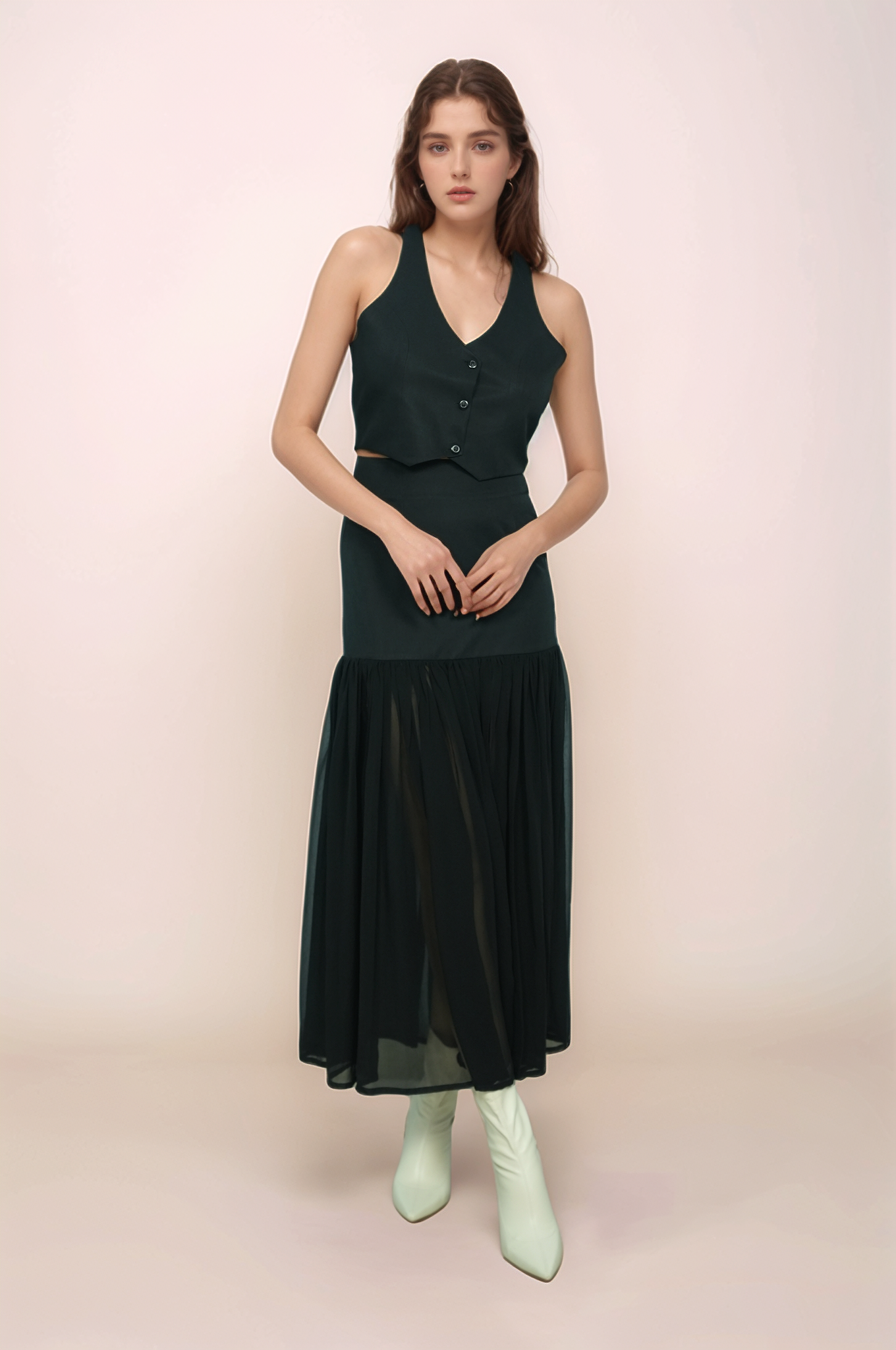 Black V-Neck Crop Jacket