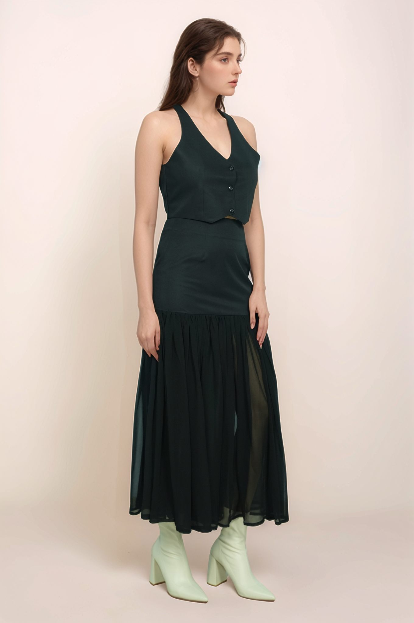 Black V-Neck Crop Jacket Co-ord Suit