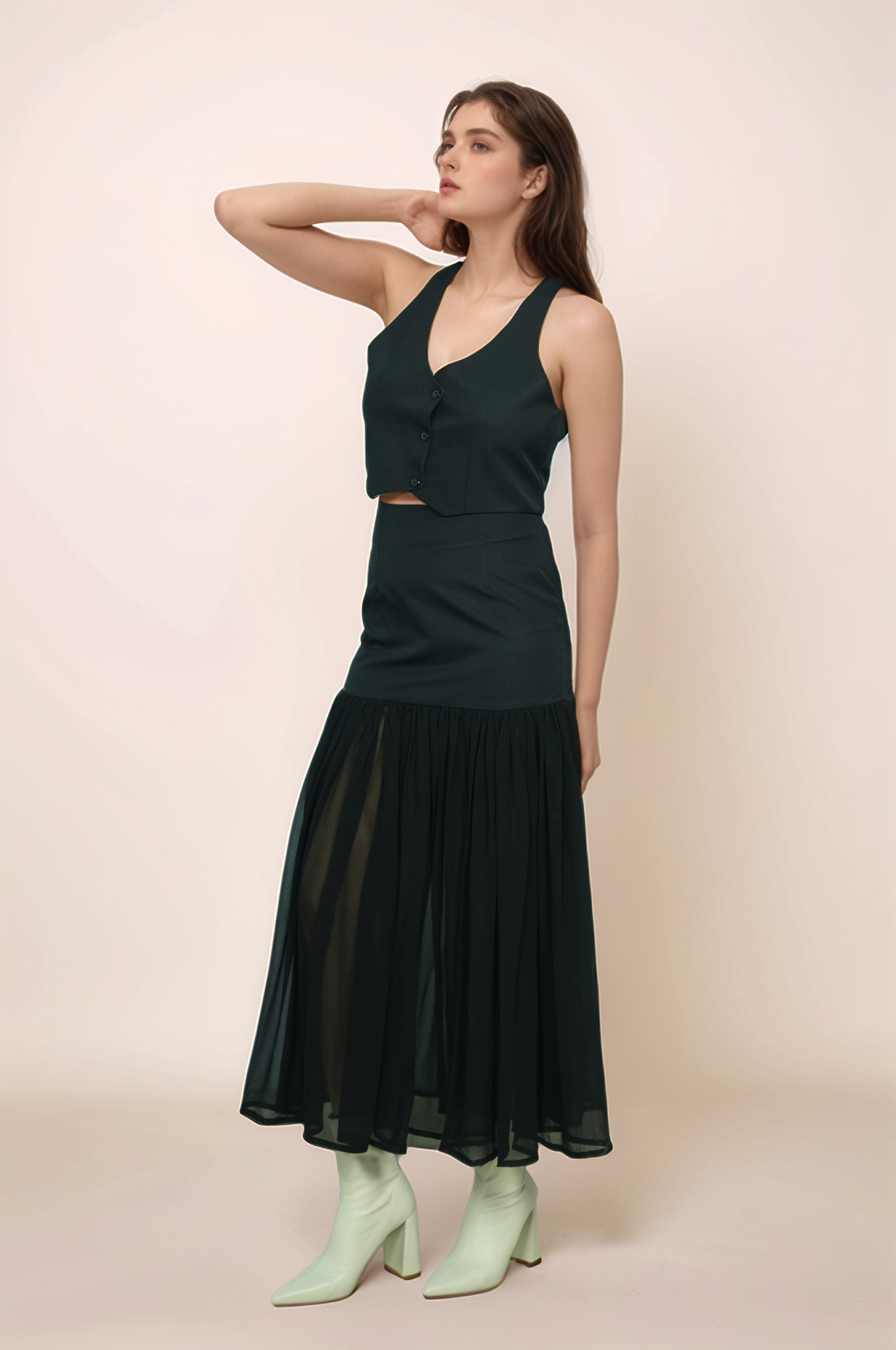 Black V-Neck Crop Jacket
