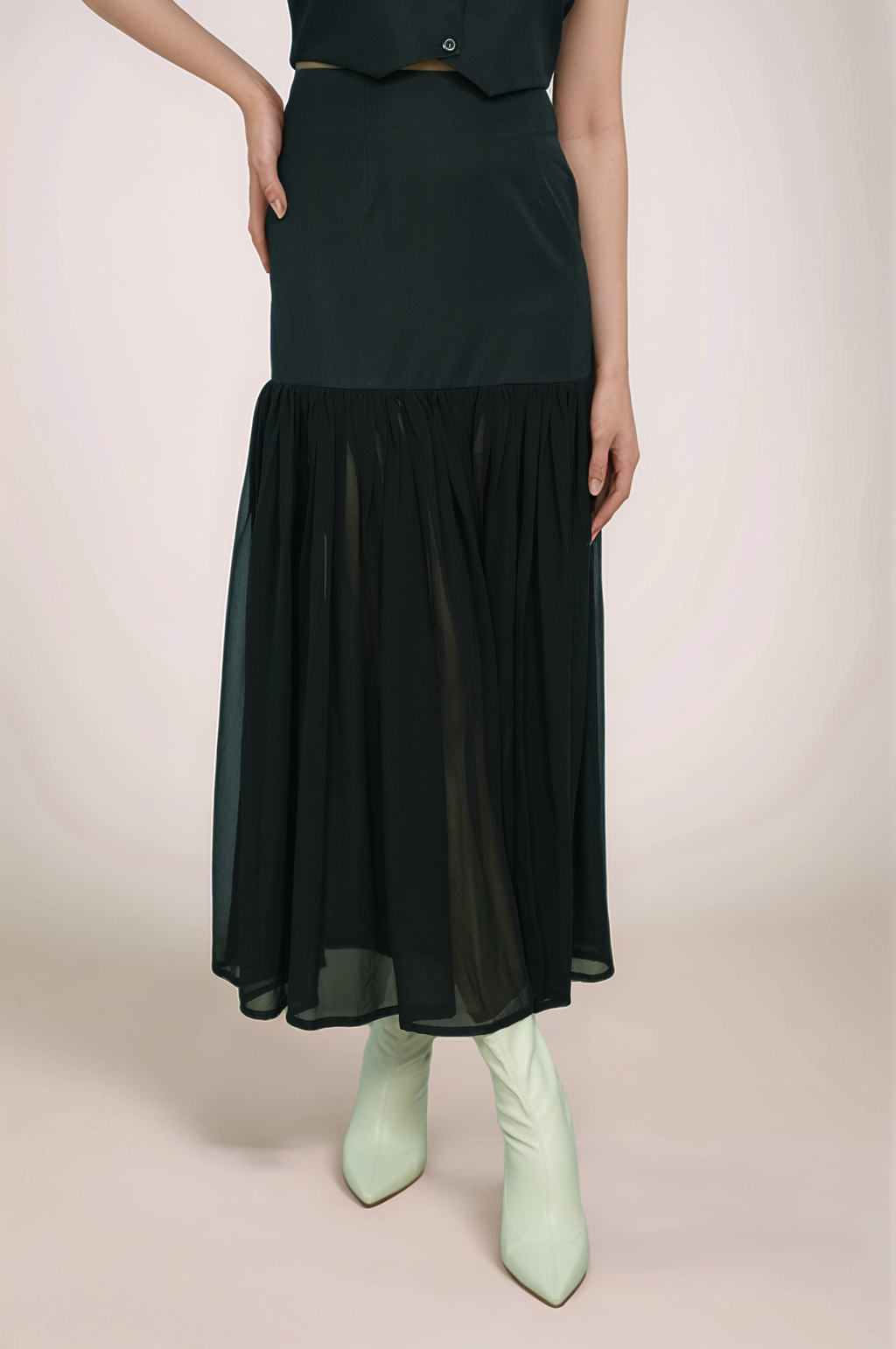 Black V-Neck Crop Jacket Co-ord Suit