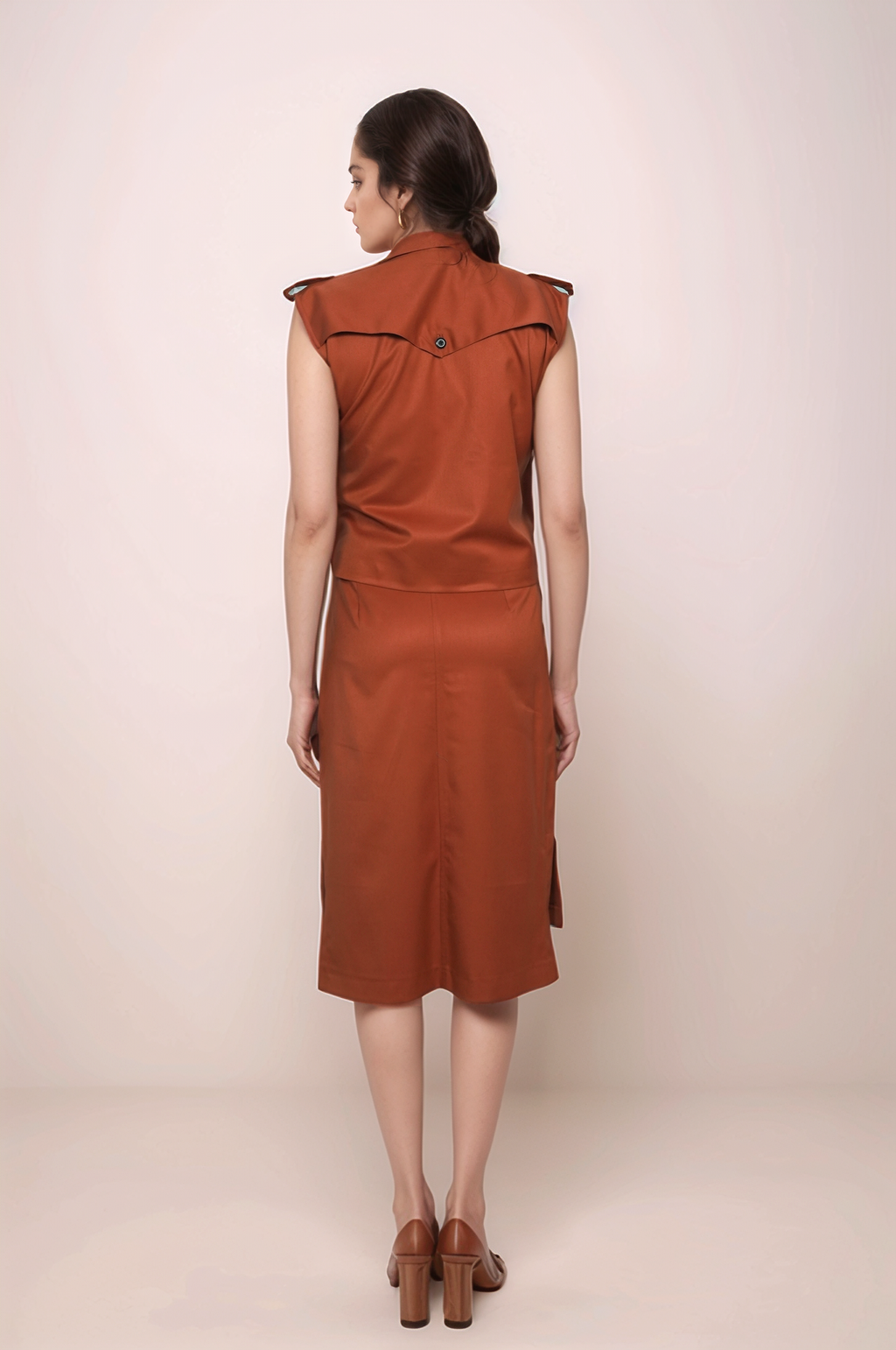 Rust Sleeveless Jacket