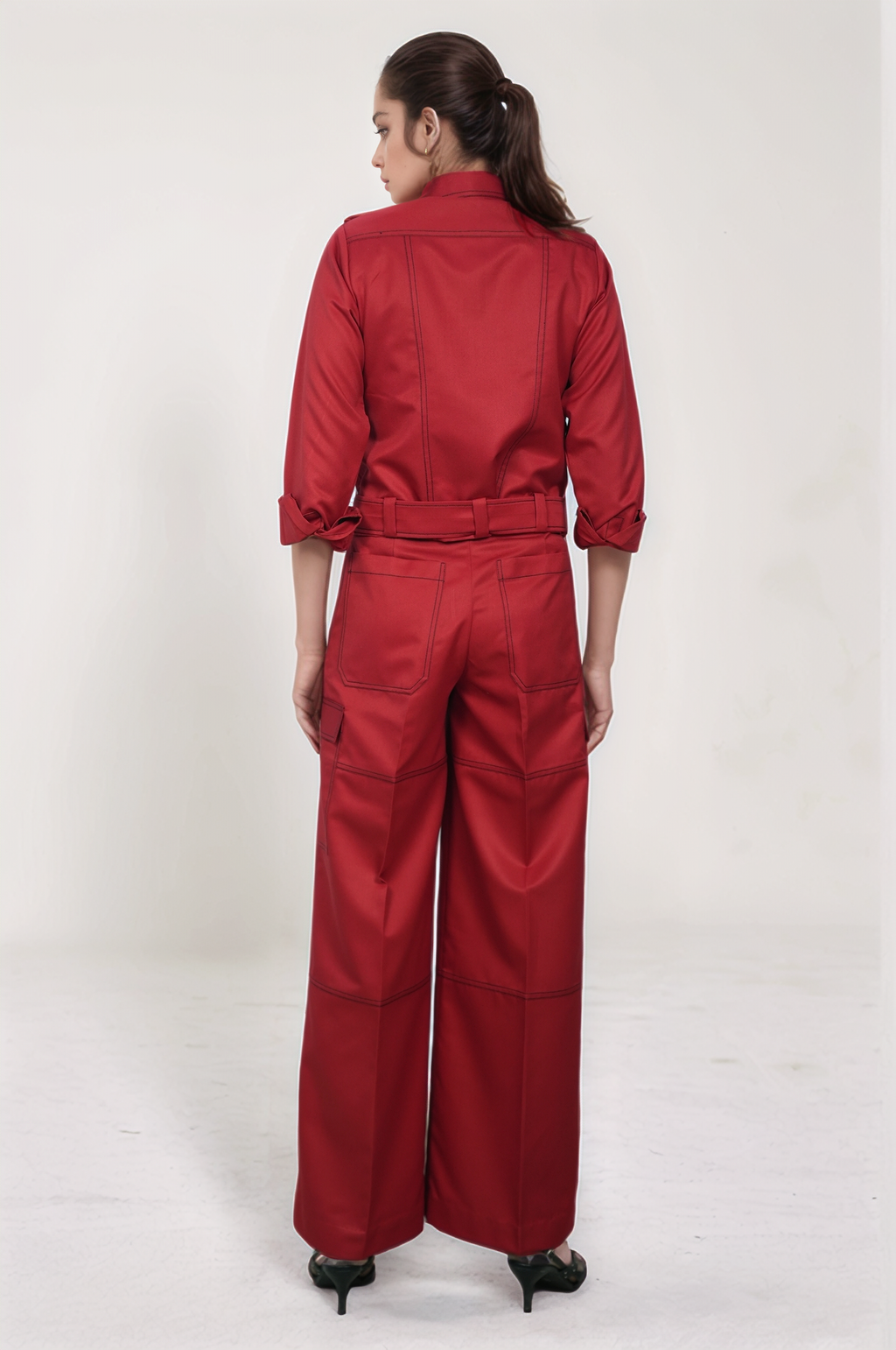 Red Casual Jacket Co-ord Suit