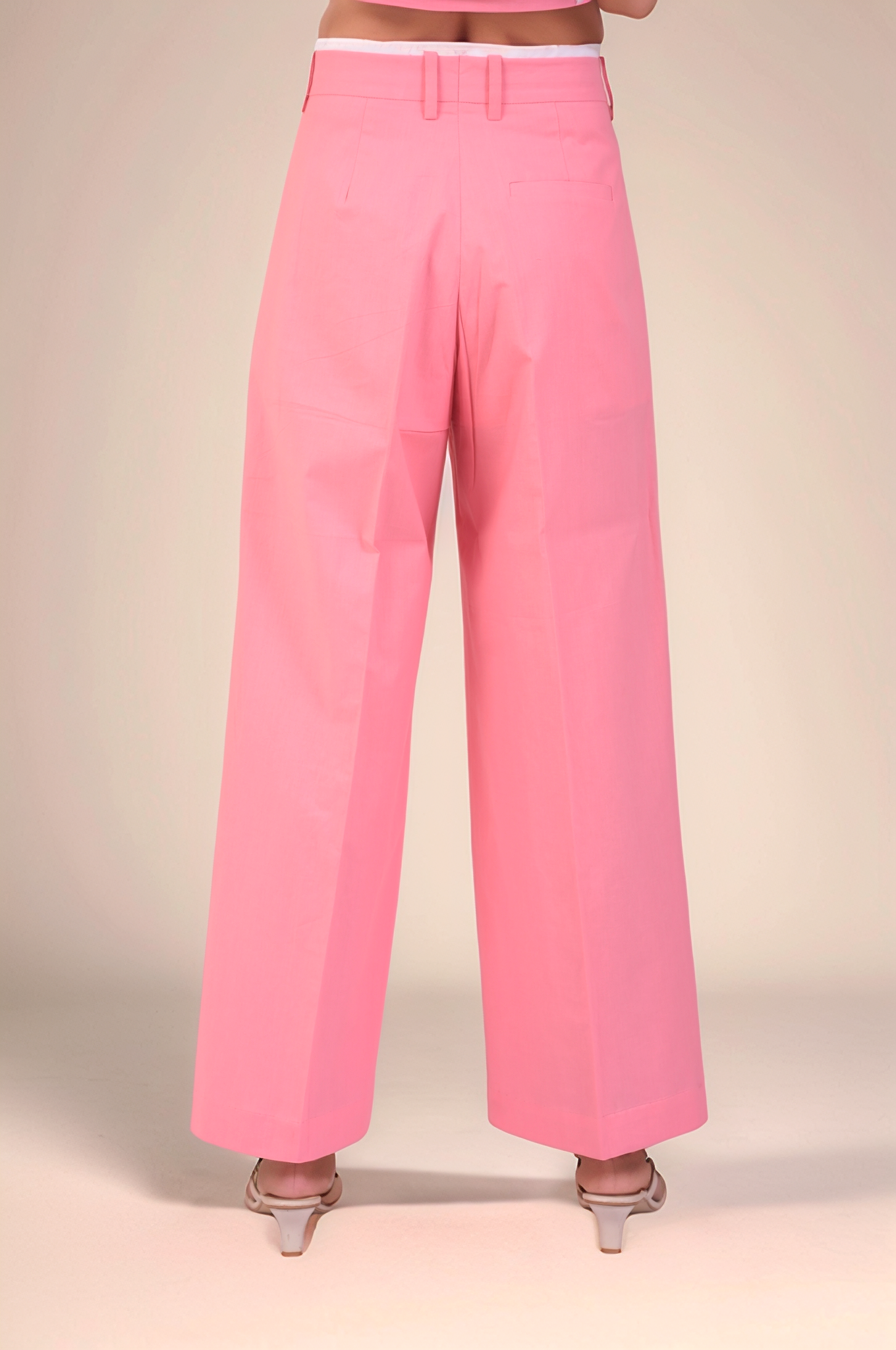 Pink Tuxedo Cotton Trouser