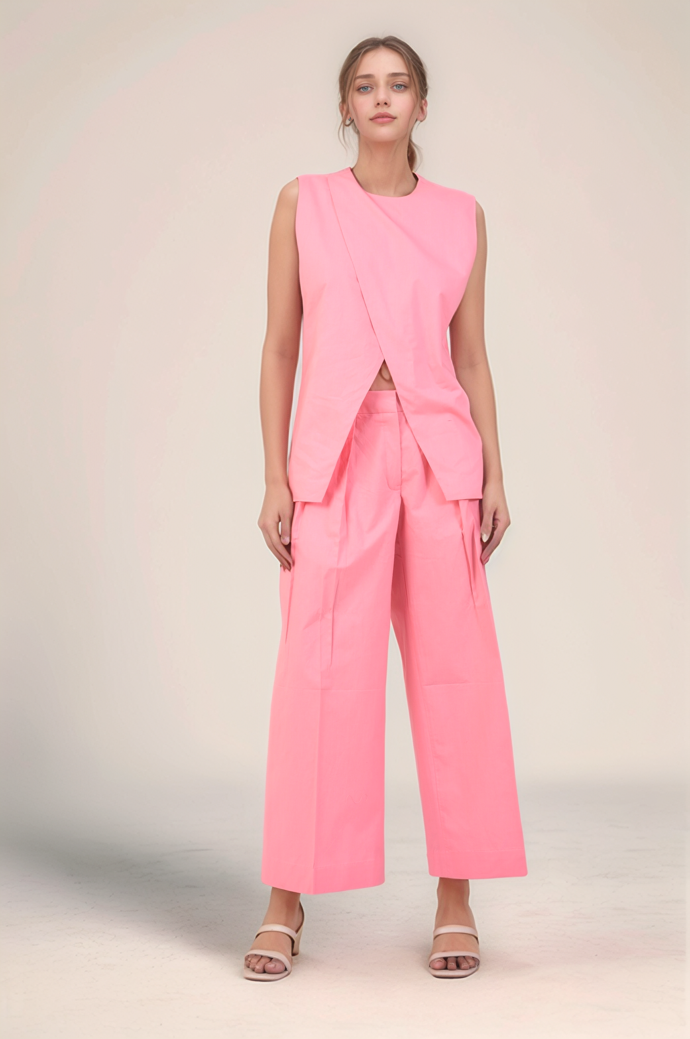 Pink Loose Cotton Trouser
