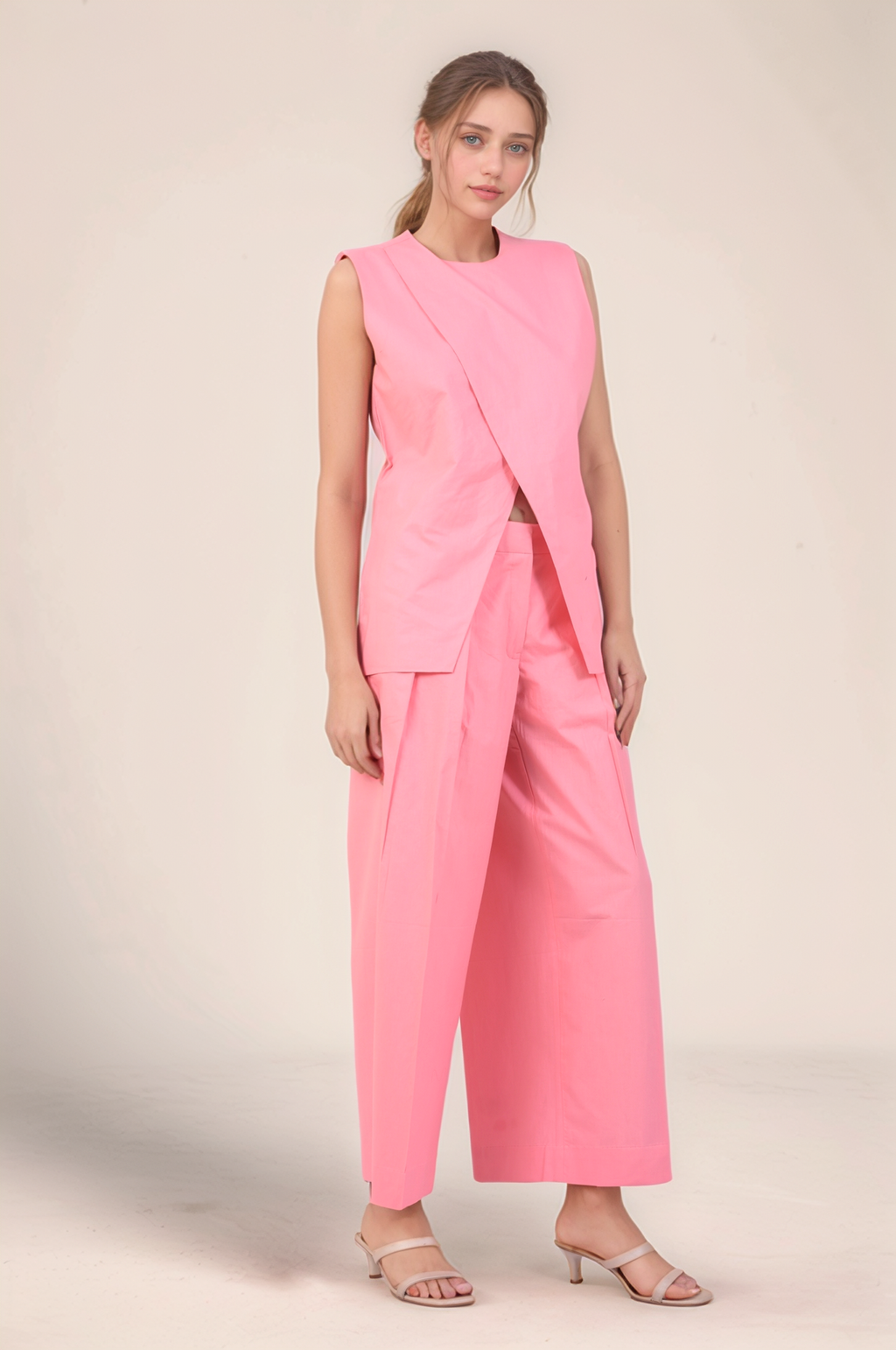 Pink Loose Cotton Trouser
