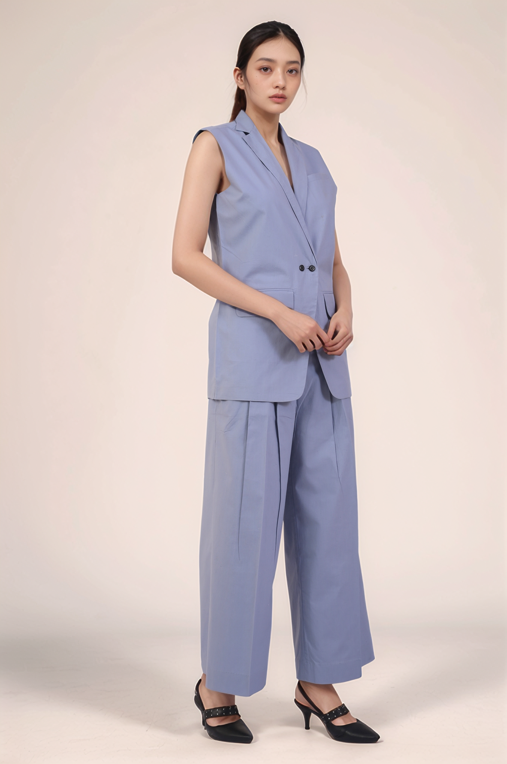 Cadet Grey Sleeveless Blazer Co-ord suit