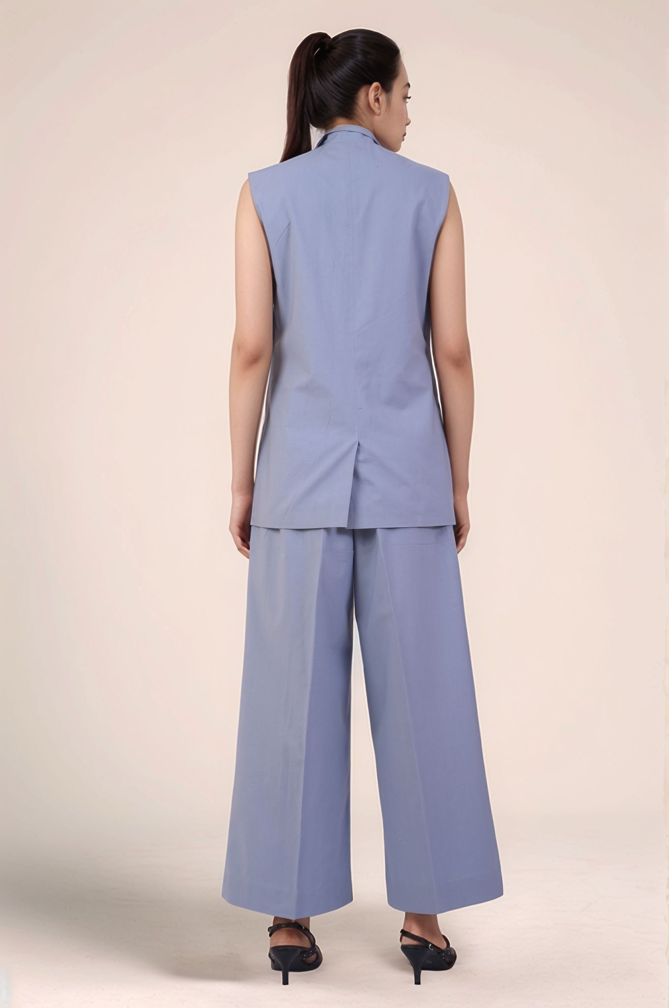 Cadet Grey Sleeveless Blazer Co-ord suit