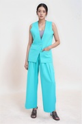 Sea Blue Single Breasted Waistcoat Co-ord suit