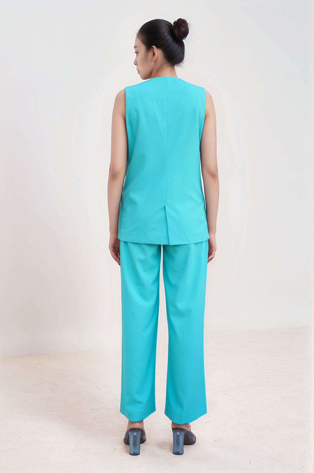 Sea Blue Single Breasted Waistcoat Co-ord suit