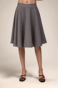 Grey Cotton Umbrella Skirt