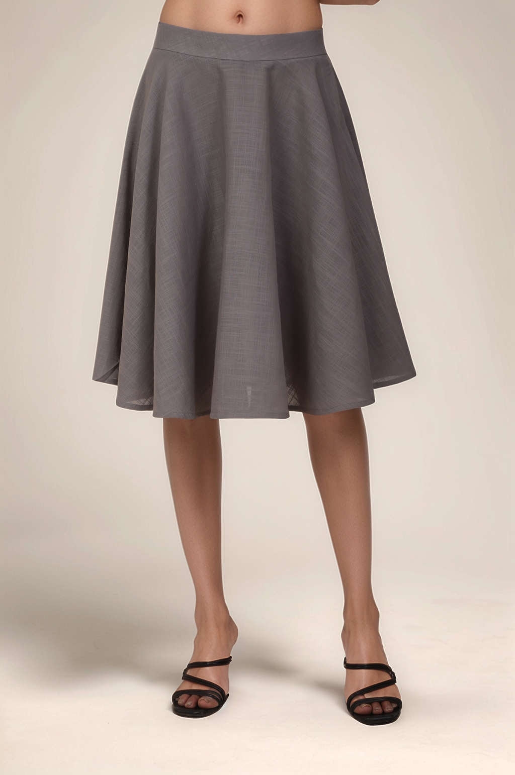 Grey Cotton Long Collar co-ord suit