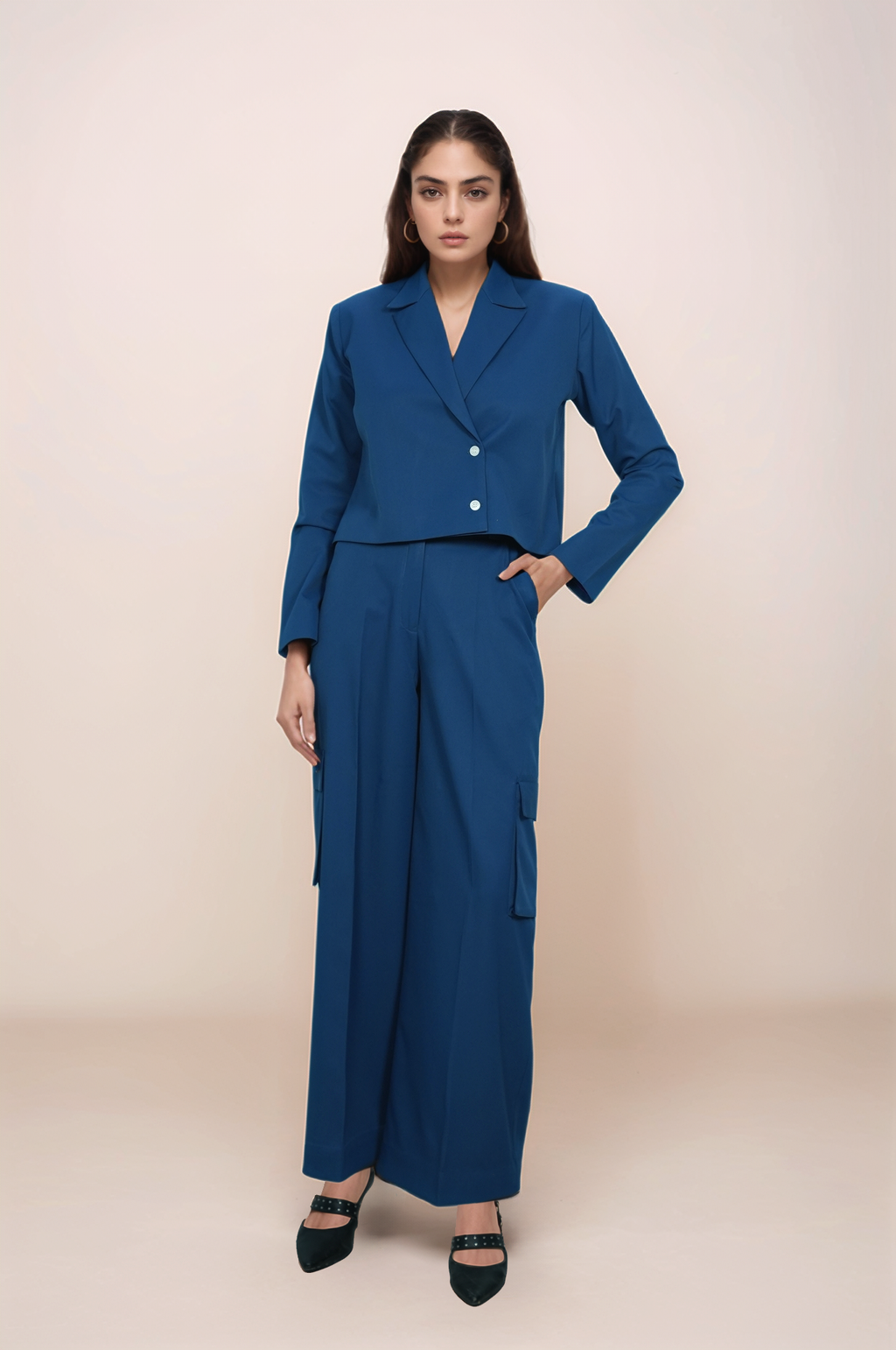 Cobalt Blue Crop Jacket