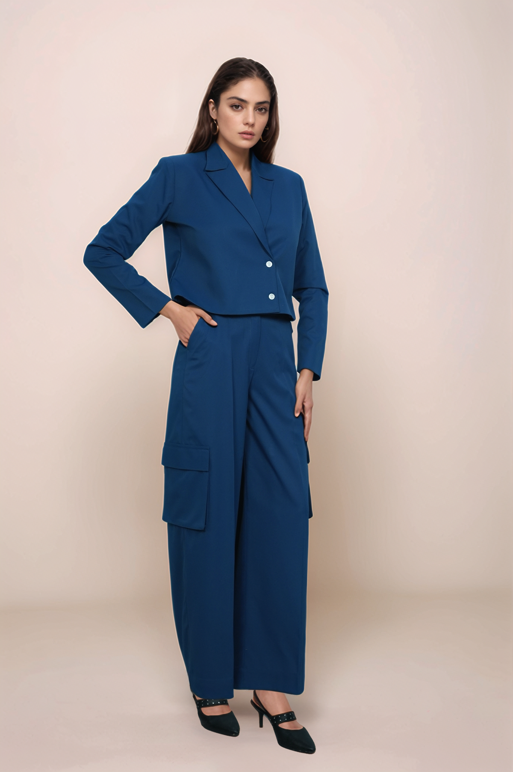 Cobalt Blue Crop Jacket
