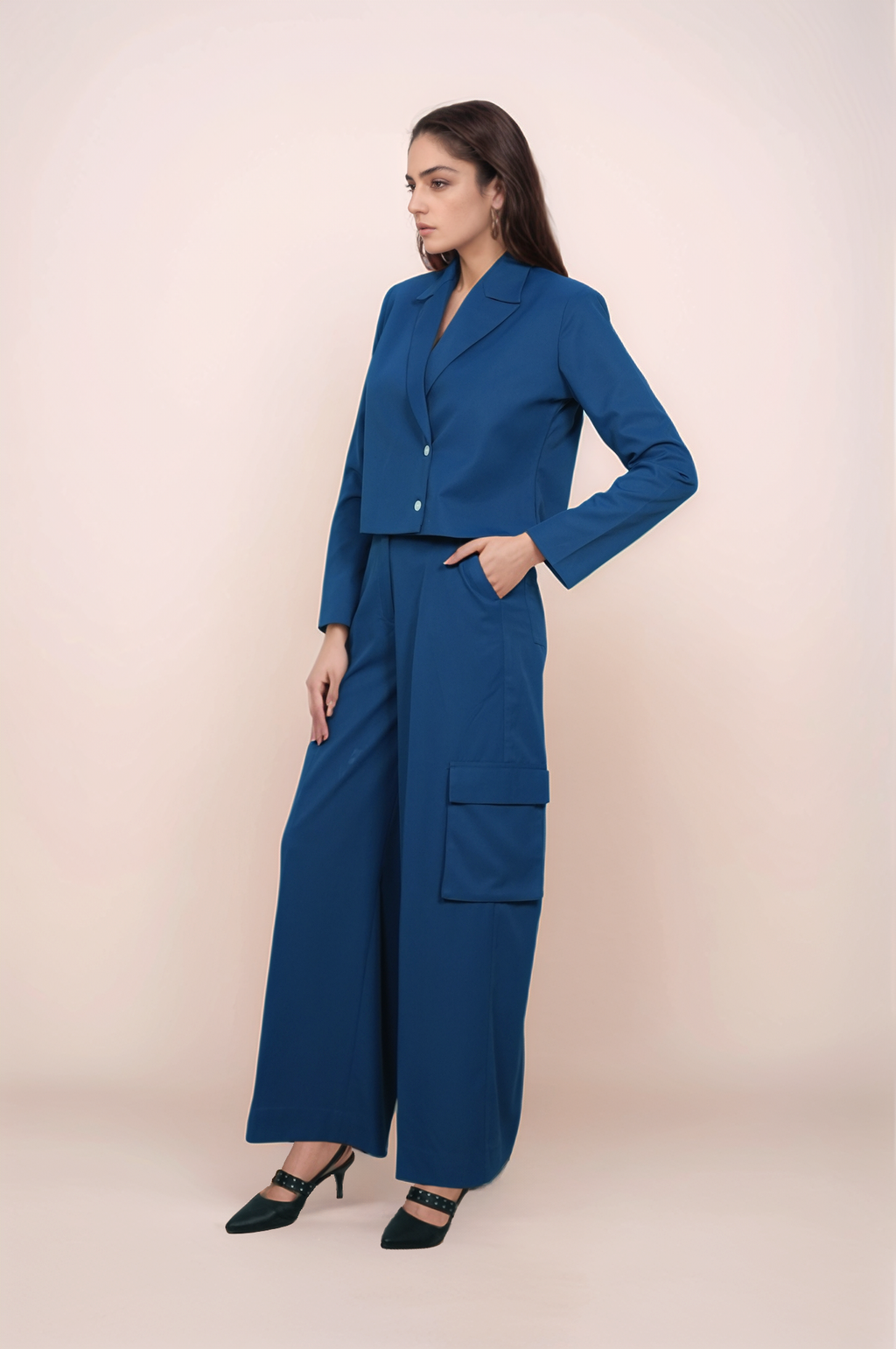 Cobalt Blue Crop Jacket