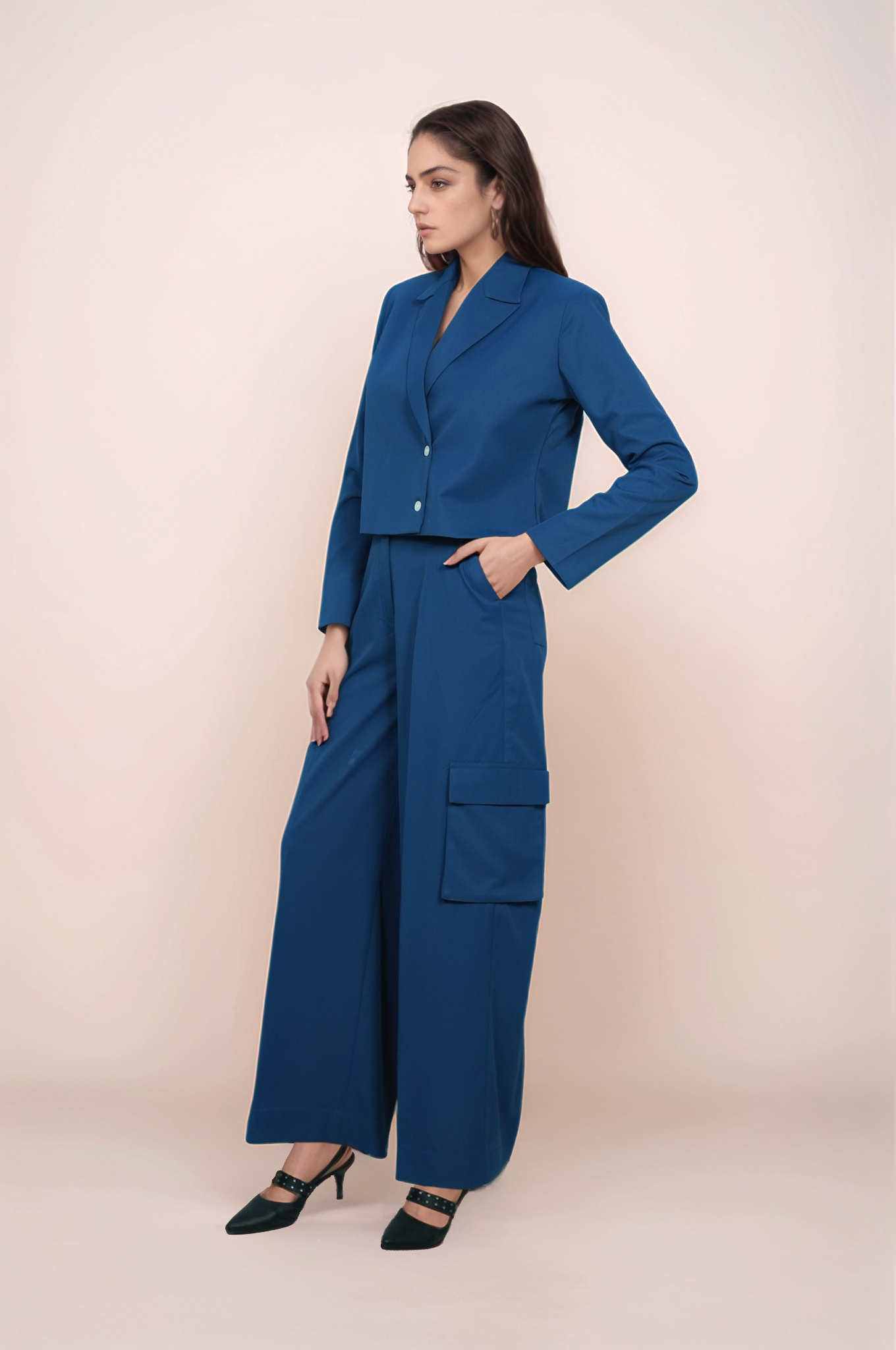 Cobalt Blue Crop Jacket