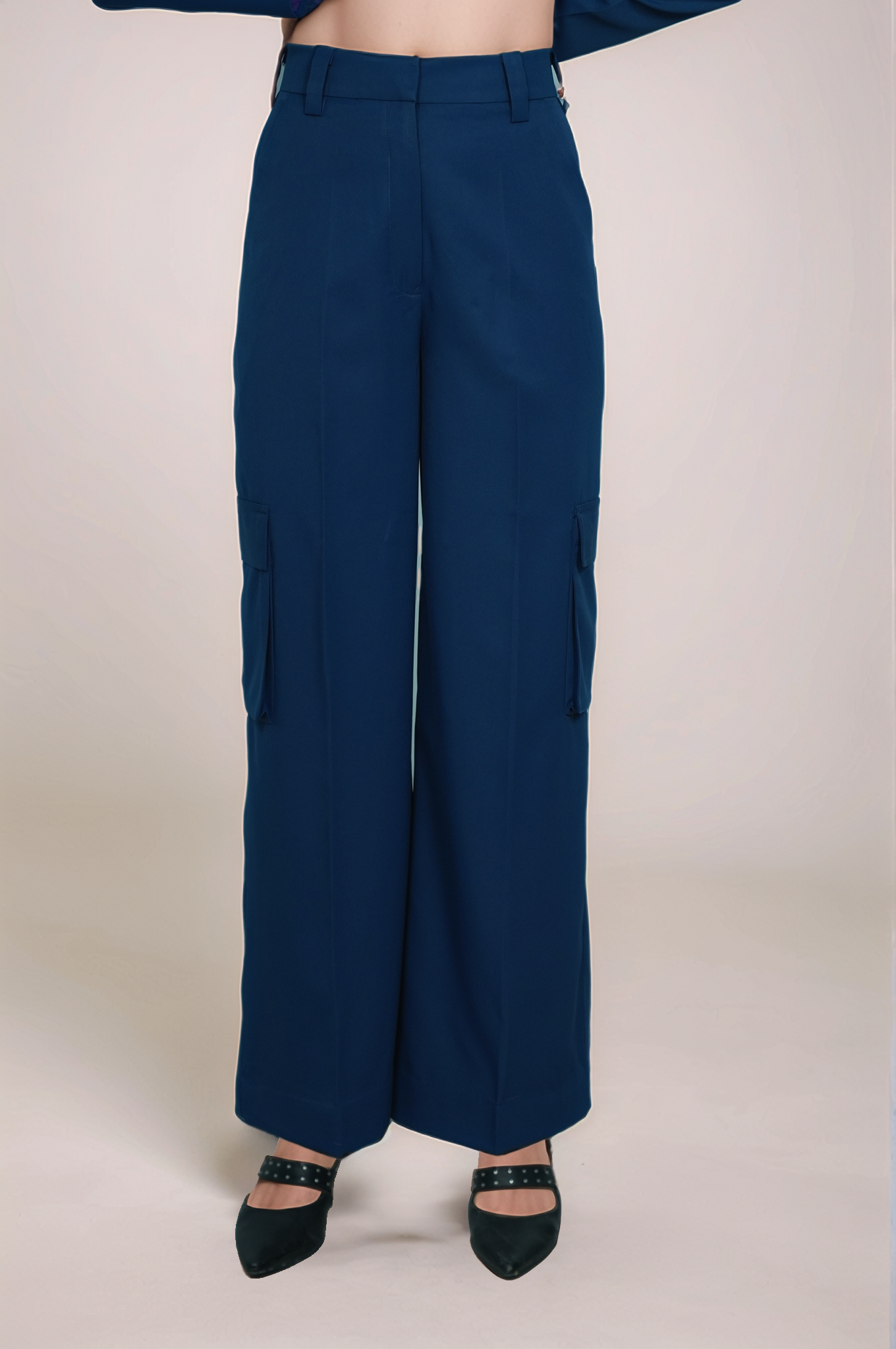 Cobalt Blue Crop Jacket Co-ord Suit