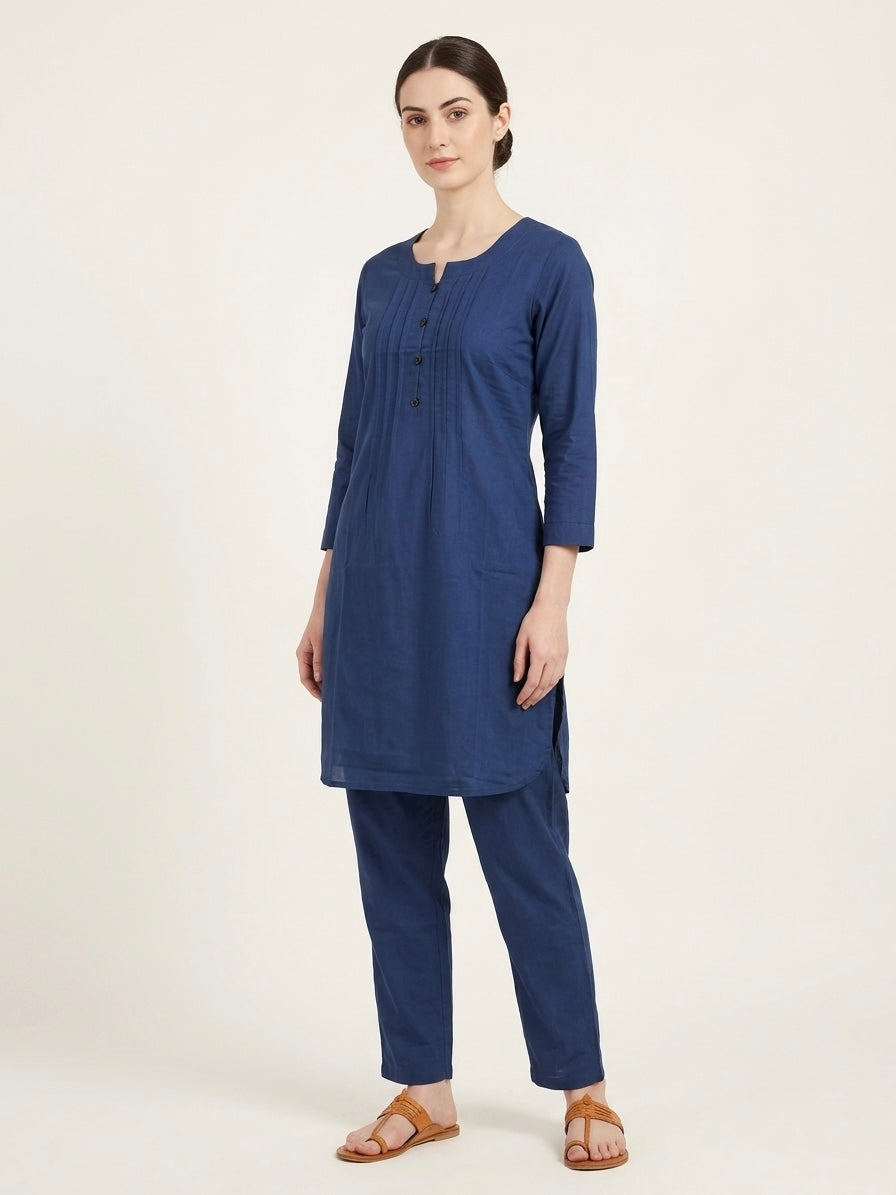 Navy Blue Round Neck Co-ord Set
