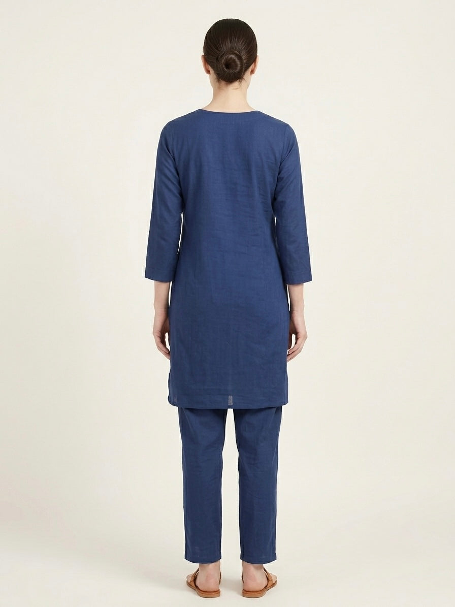 Navy Blue Round Neck Co-ord Set