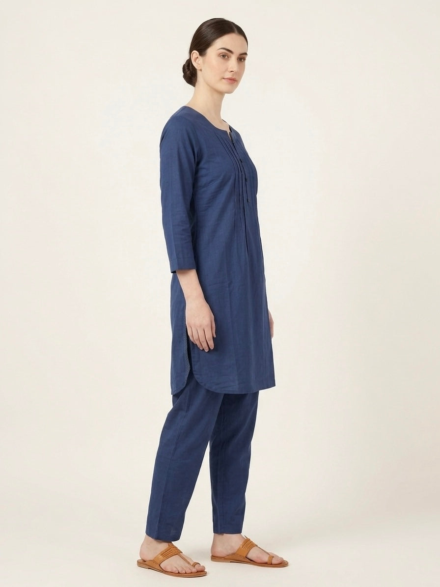 Navy Blue Round Neck Co-ord Set