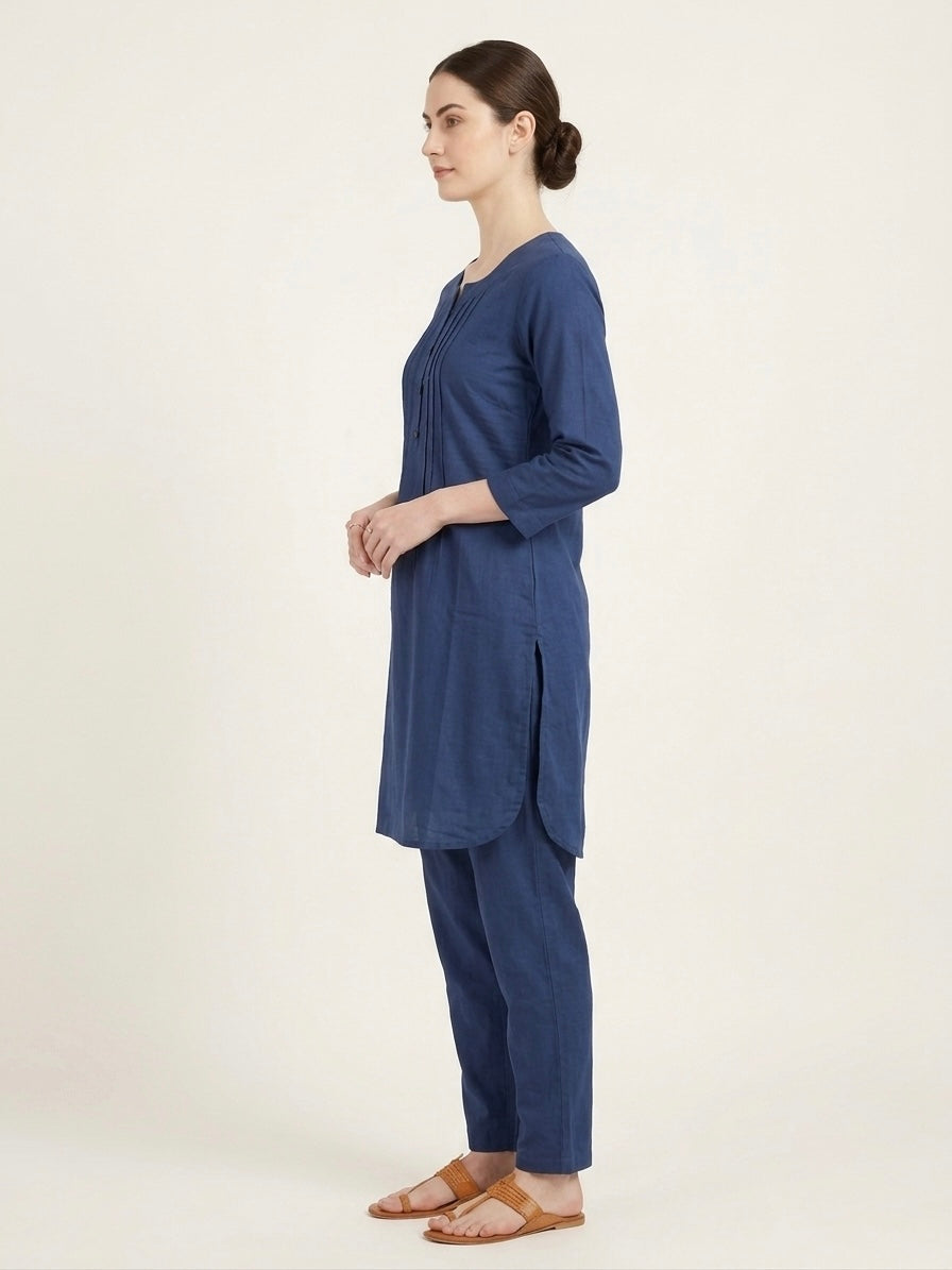Navy Blue Round Neck Co-ord Set