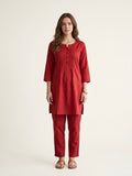 Maroon Round Neck Co-ord Set