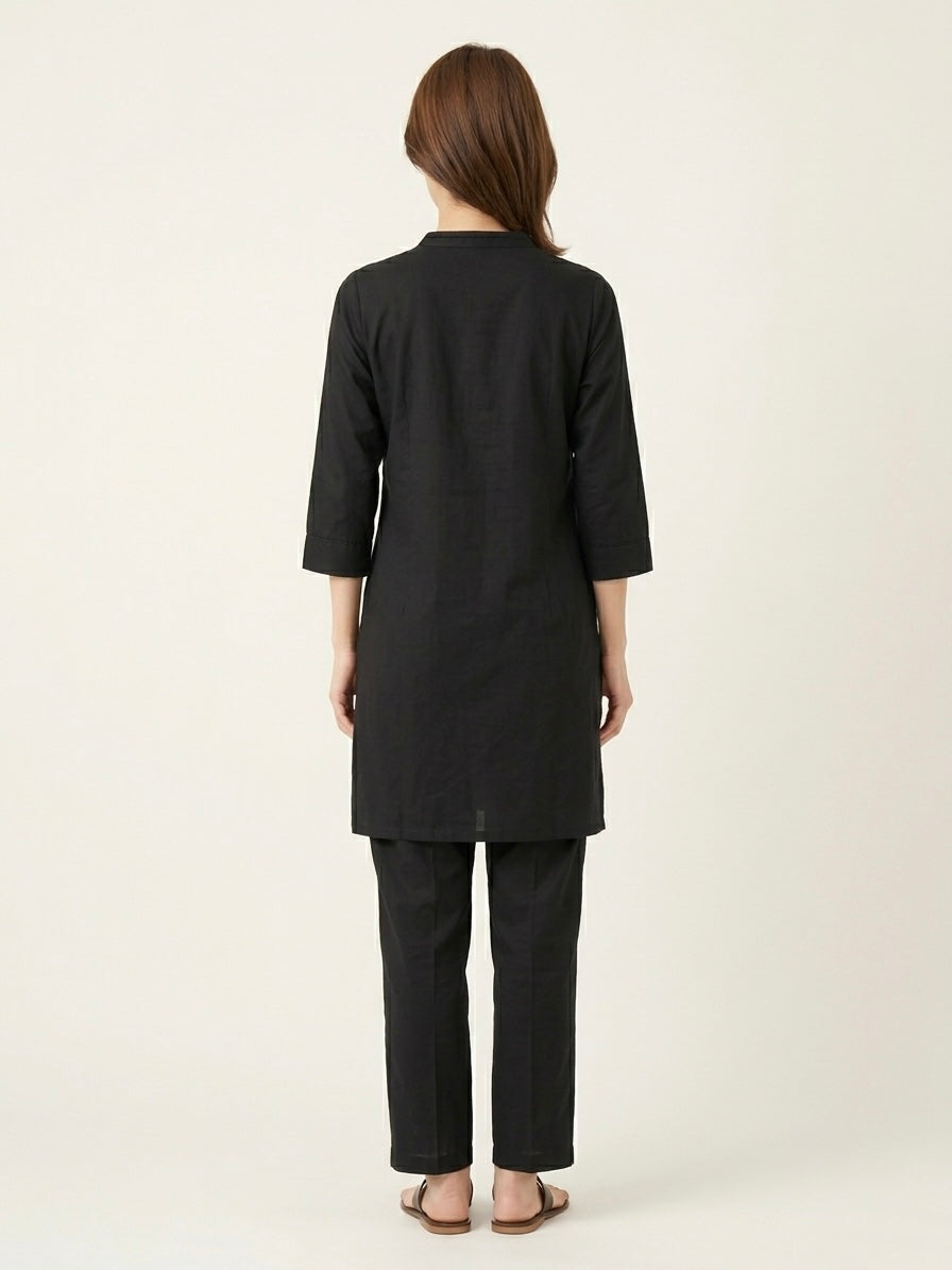 Black Round Neck Co-ord Set